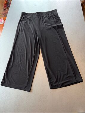 Nicole Miller Black Pull-On Wide Leg Pants with Elastic Waist 1X